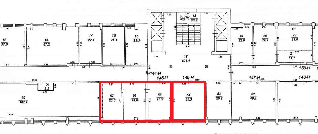 Нежилые помещения общей площадью 105,3 кв. м